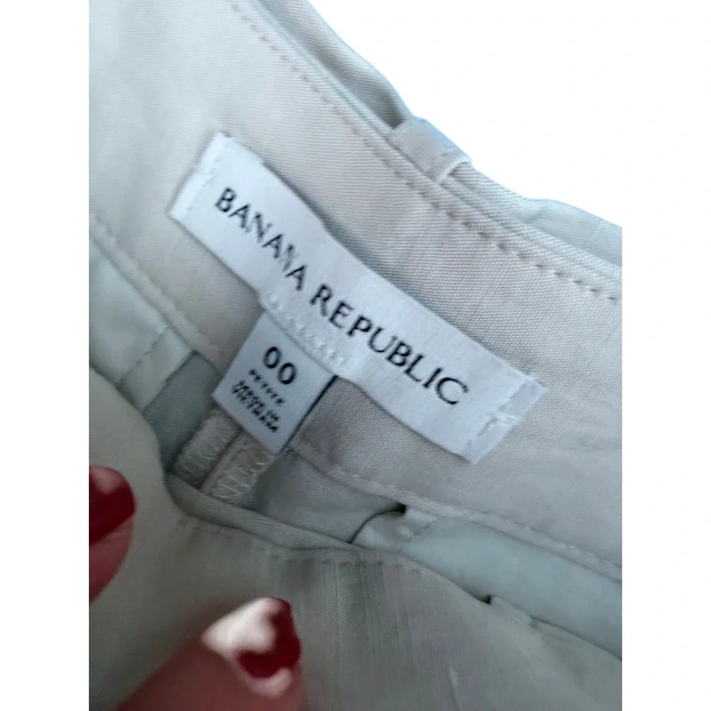 Banana Republic Wide Leg Belted Balloon Pants Beige 00 Petite Linen Minimalist
